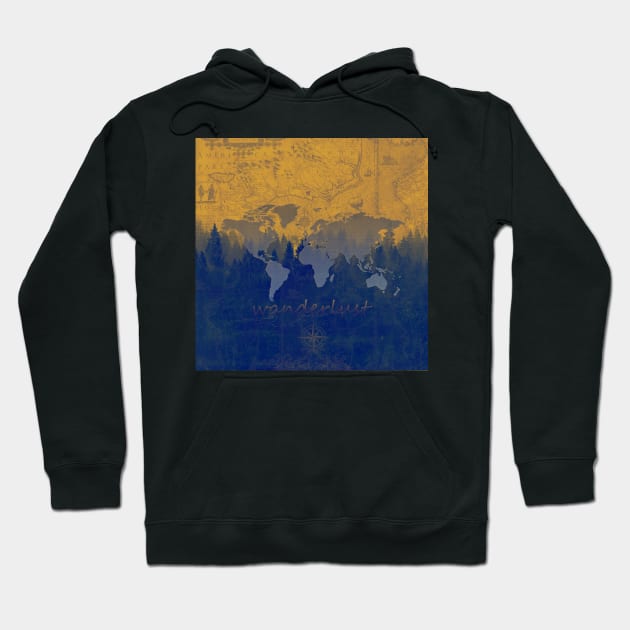 world map forest Hoodie by BekimART